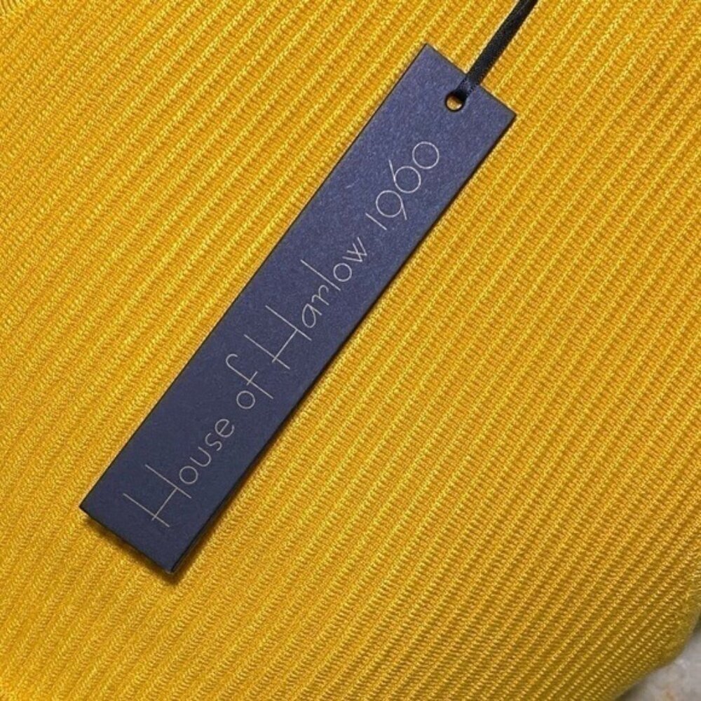 NEW House of Harlow Yellow Rib-knit Body-con Dress Size Small - Picture 5 of 7